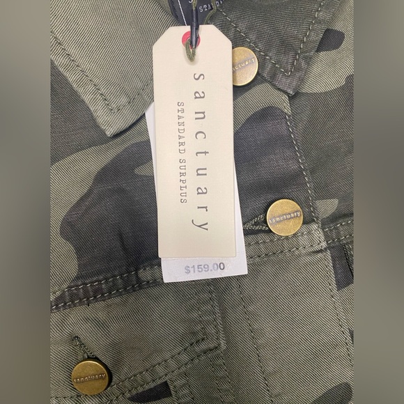 NWT SANCTUARY LINEN/COTTON JACKET SIZE SMALL IN GREEN CAMOUFLAGE - Picture 3 of 6